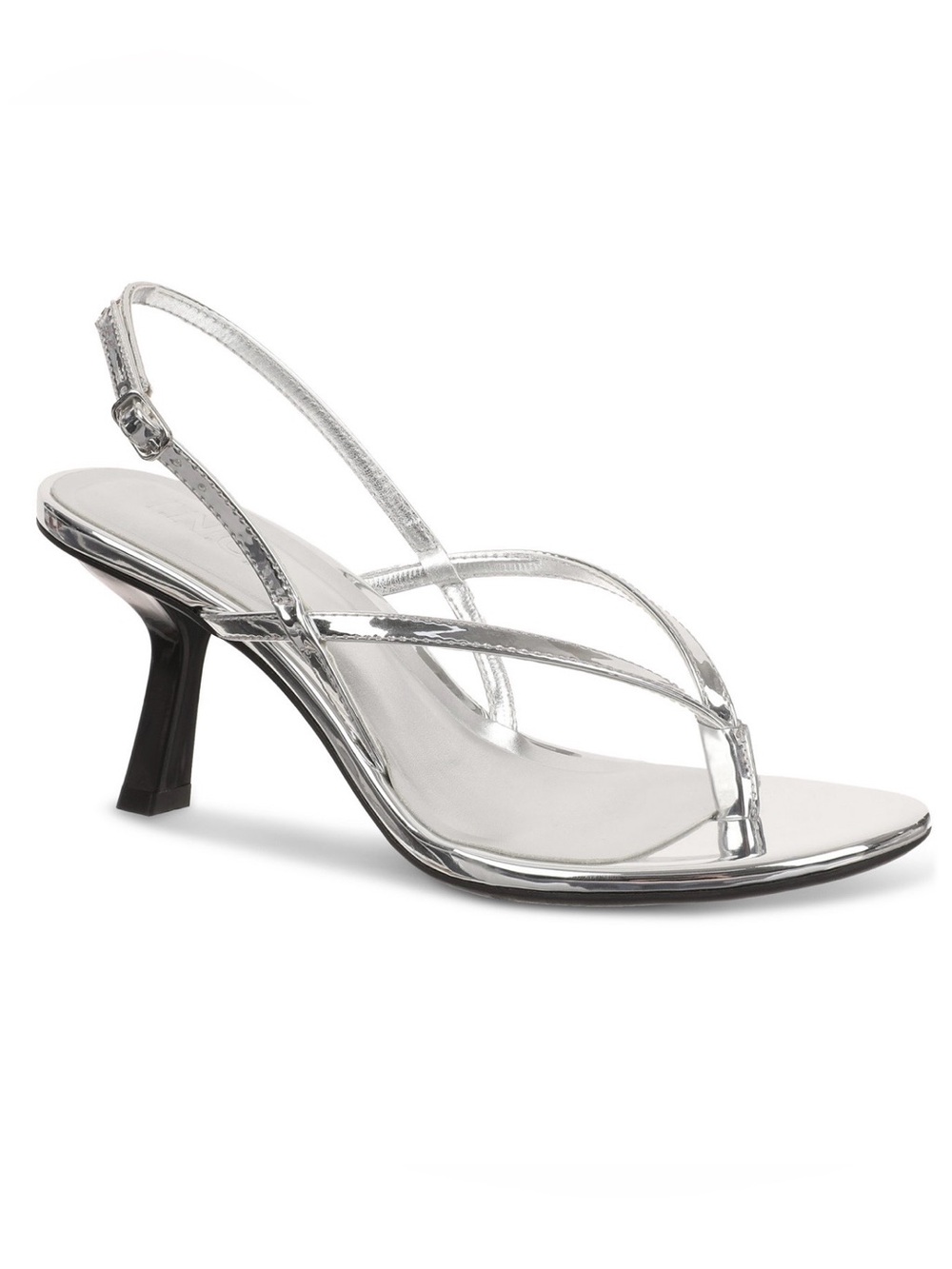 INC International Concepts Silver Slingback Thong Heels
